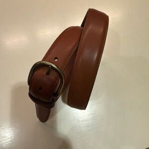 Lands End Full Grain Brown Leather Belt Sz 36 1-1/8”Wide Made in USA